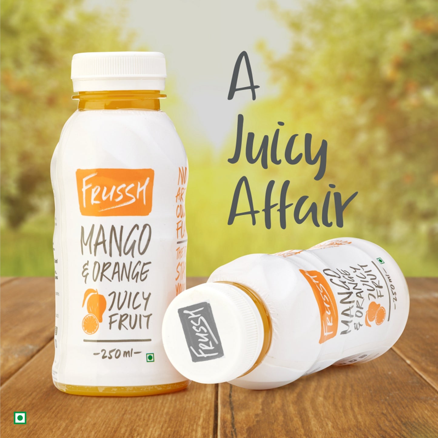 FRUSSH Orange Mango Juice – 250ml (Pack of 8)
