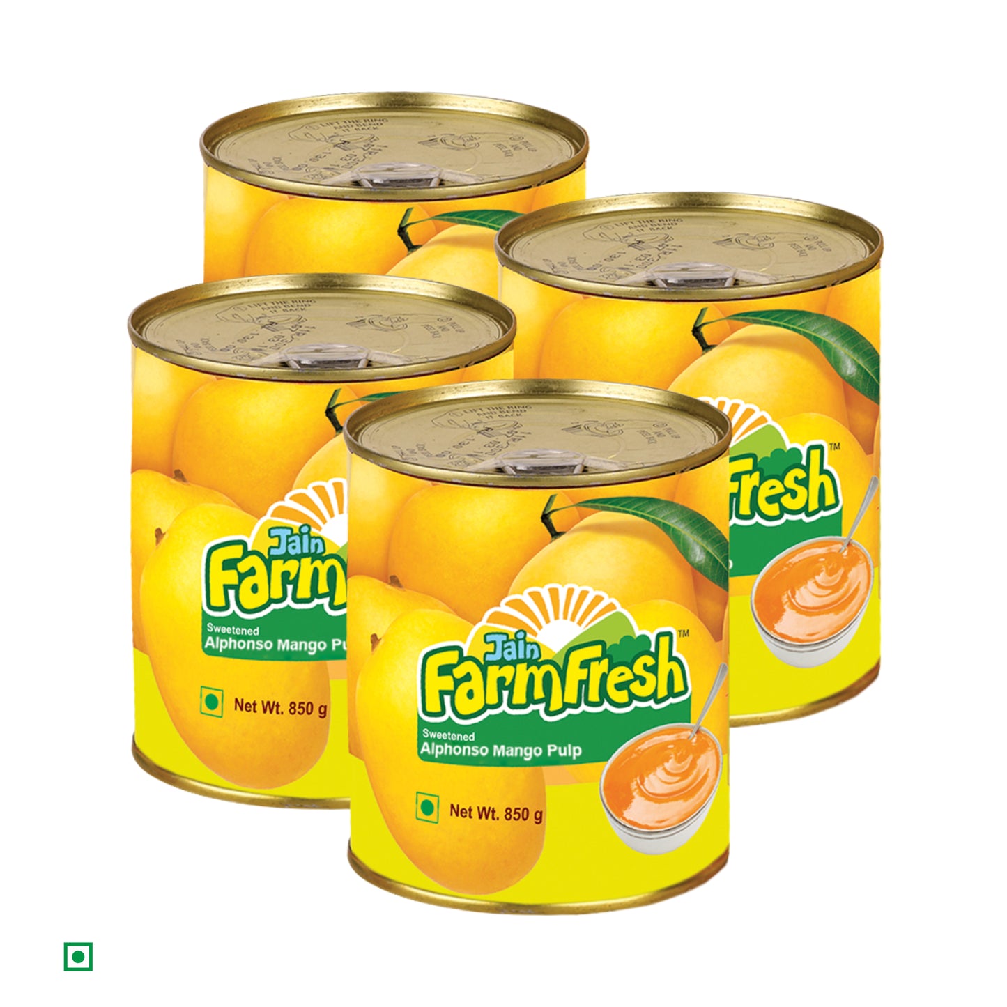 Jain Farm Fresh Sweetened Alphonso Mango Pulp – 850g