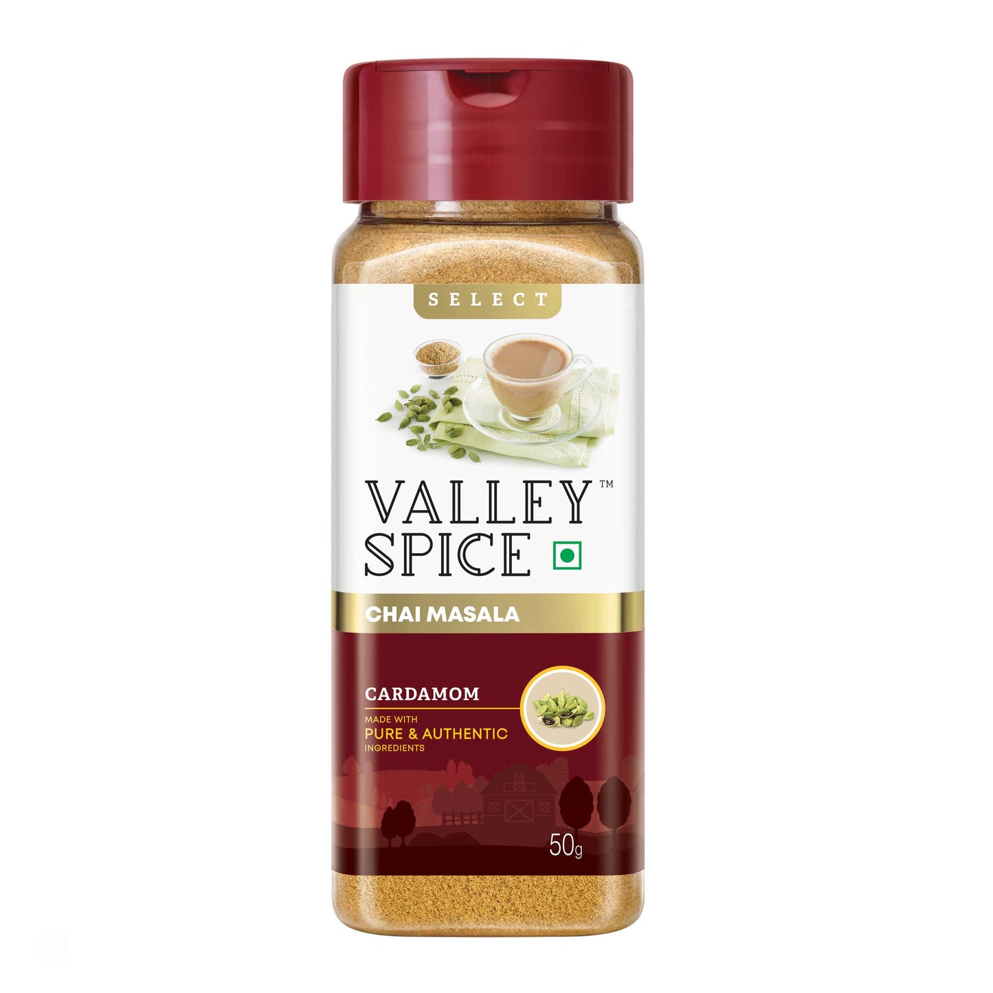 Valley Spice Cardamom Chai Masala Powder – 50g (Pack of 2)