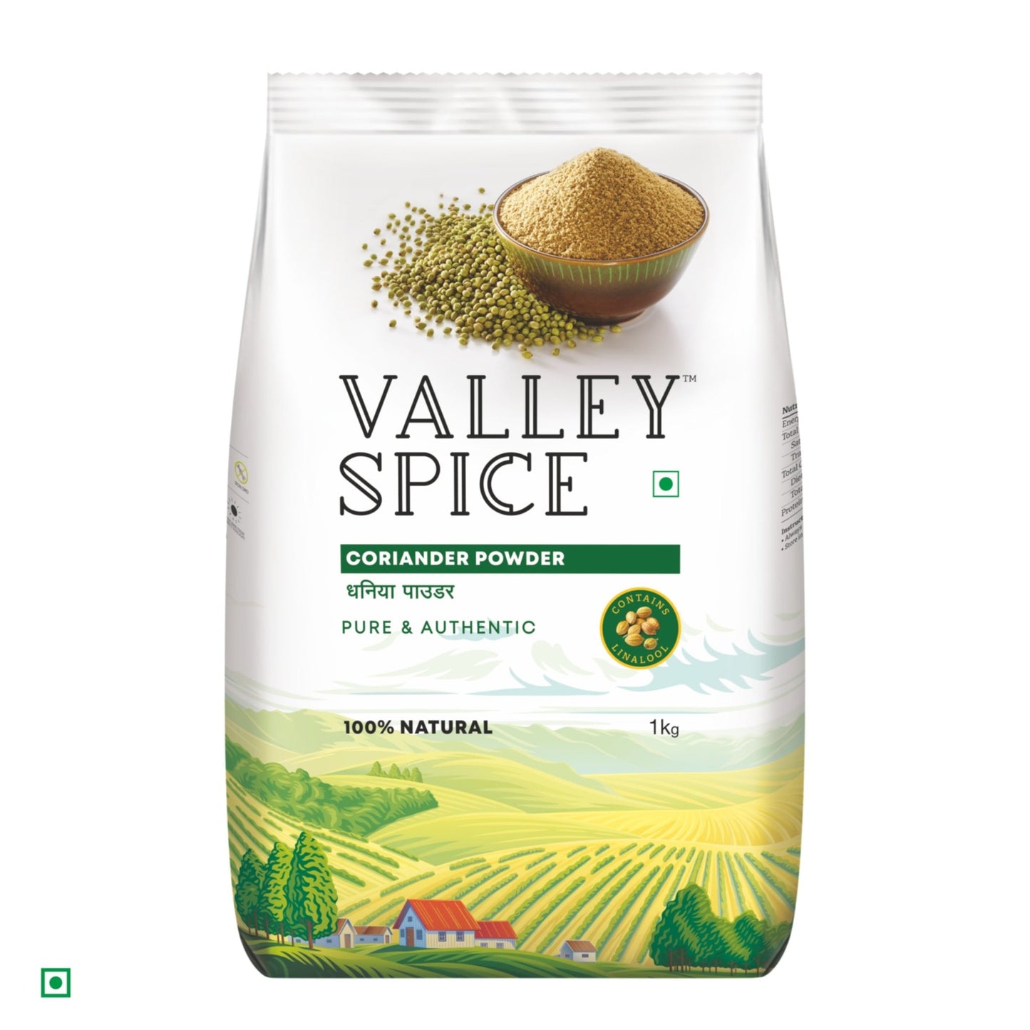 Valley Spice Coriander Powder –1 kg |Coriander Powder |Natural |Standee Pack - Jain Farm Fresh Foods Ltd