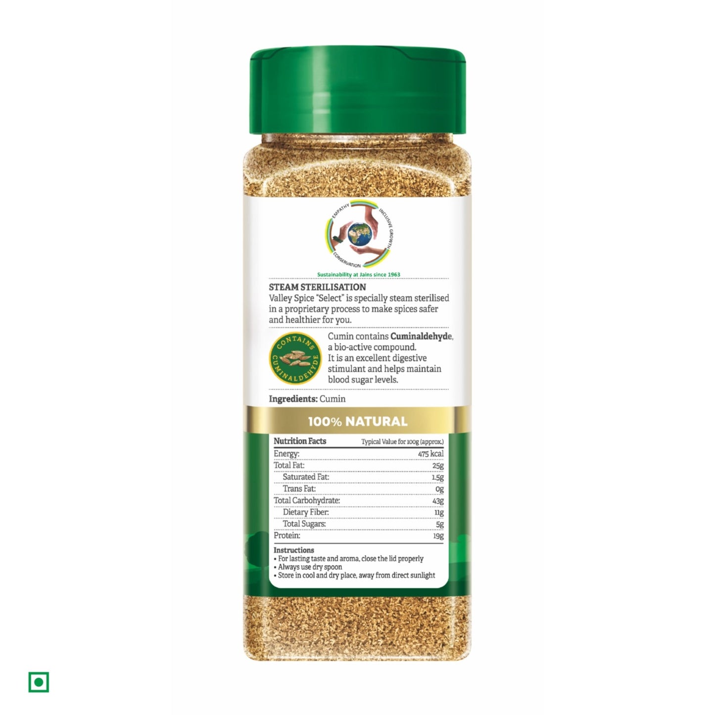 Valley Spice Cumin Powder – 100g (Pack of 2) - Jain Farm Fresh Foods Ltd