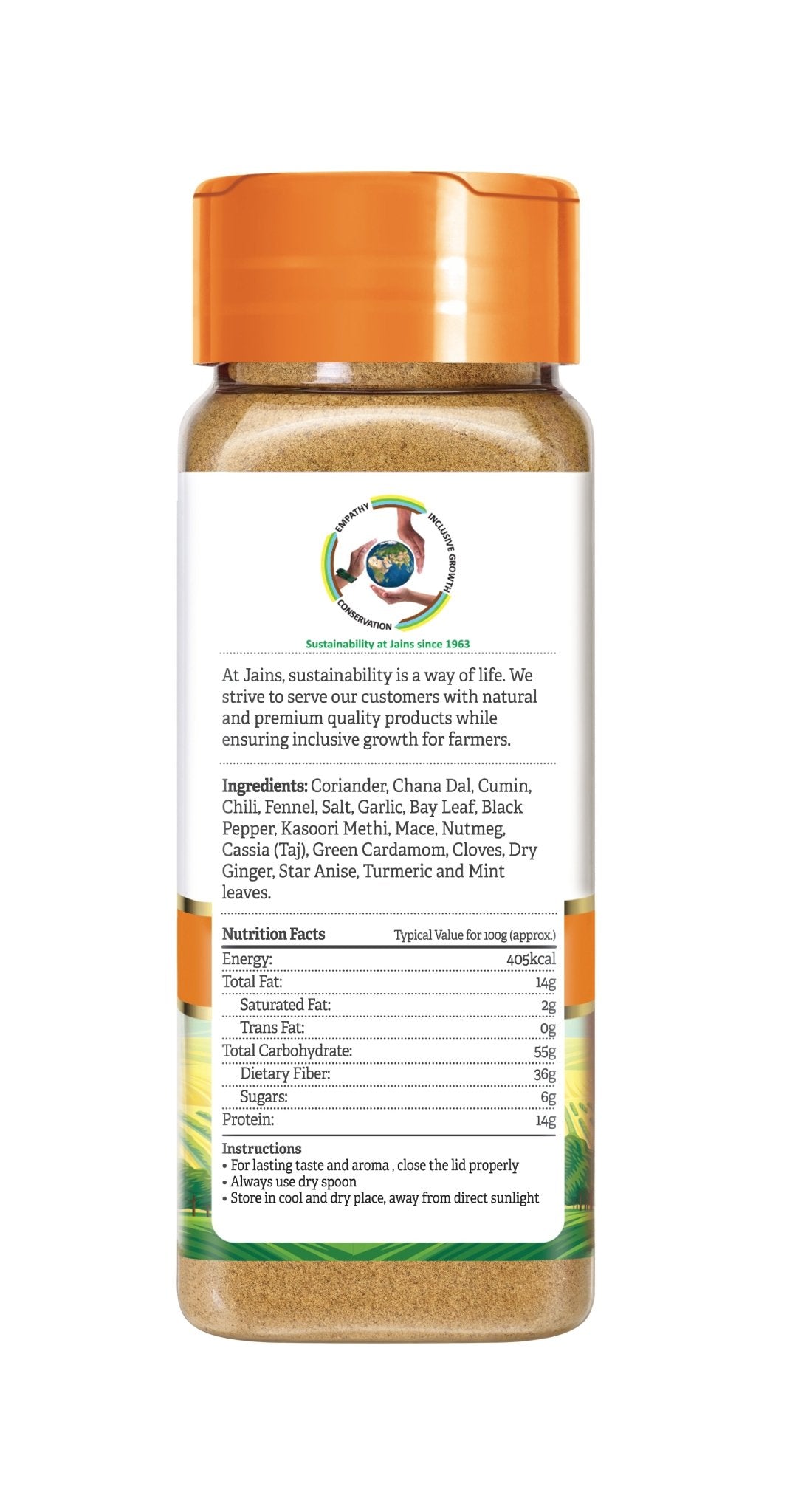 Valley Spice Garam Masala Powder –100g (Pack of 2) |Garam Masala Powder |Natural |100g x 2 – PET Bottle - Jain Farm Fresh Foods Ltd