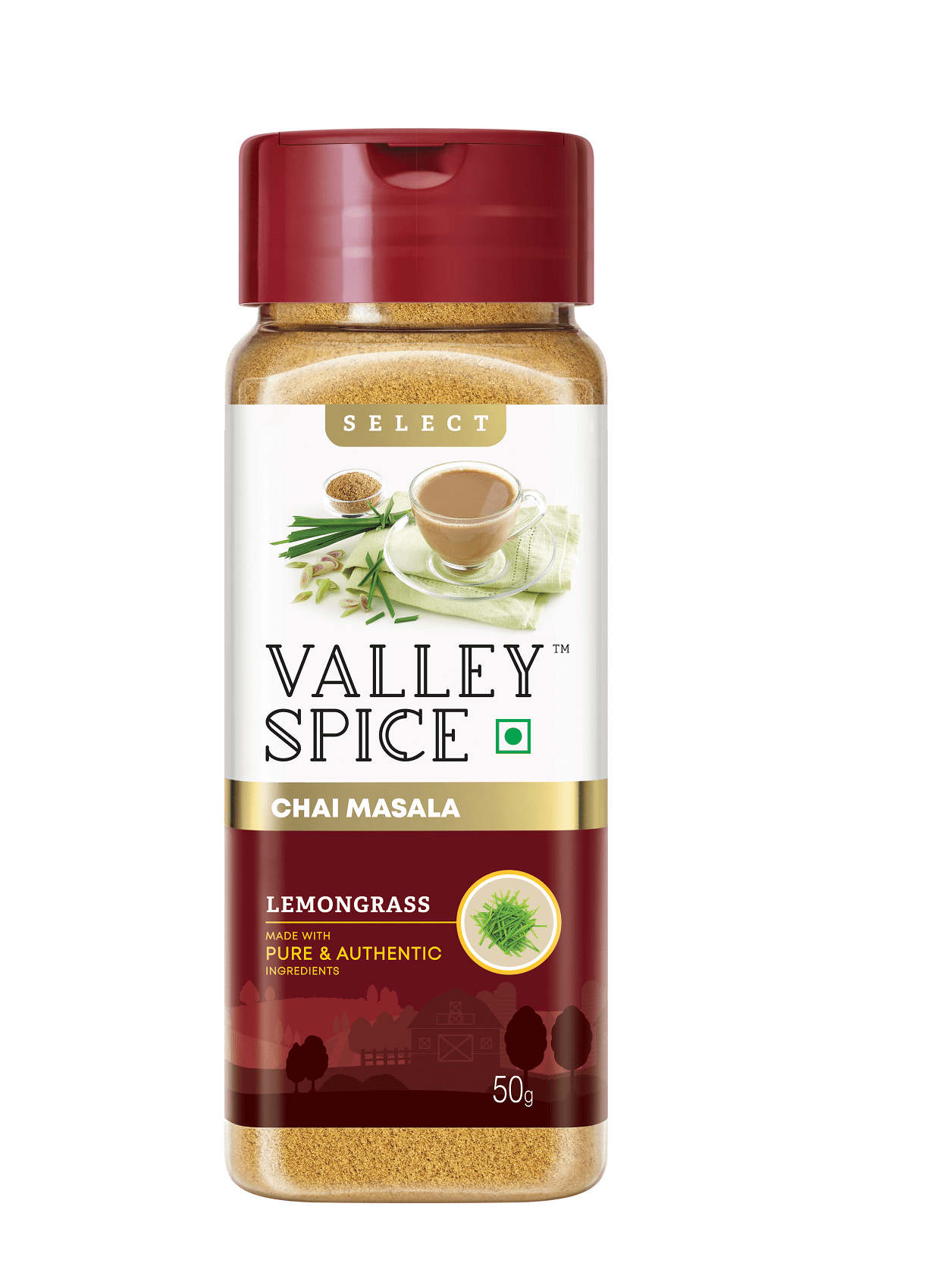 Valley Spice Lemongrass Chai Masala Powder –50g (Pack of 2) - Jain Farm Fresh Foods Ltd