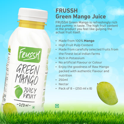 FRUSSH Green Mango Juice – 250ml (Pack of 8)