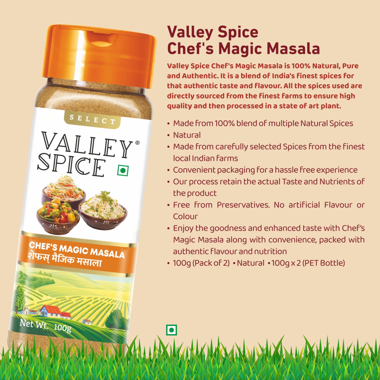 Valley Spice Chef’s Magic Masala – 100g (Pack of 2)