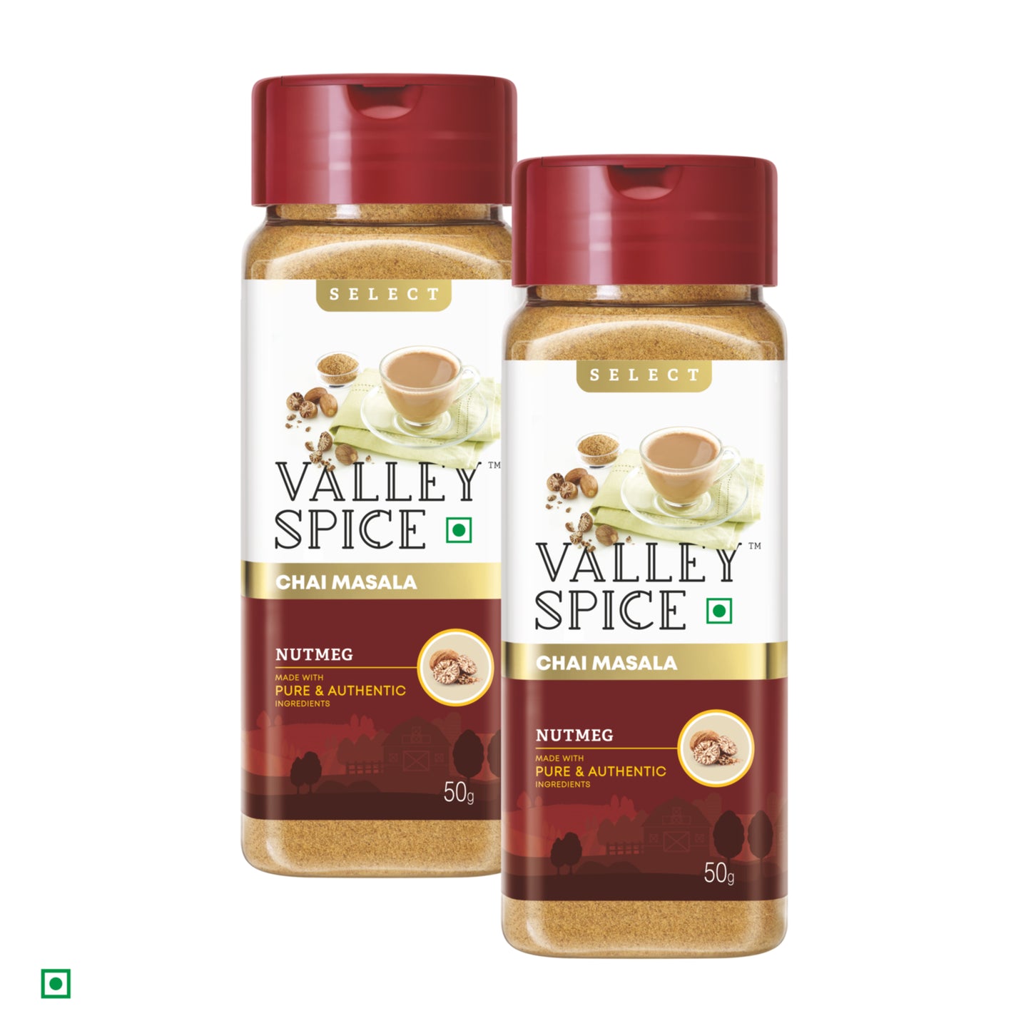 Valley Spice Nutmeg Chai Masala Powder – 50g (Pack of 2)