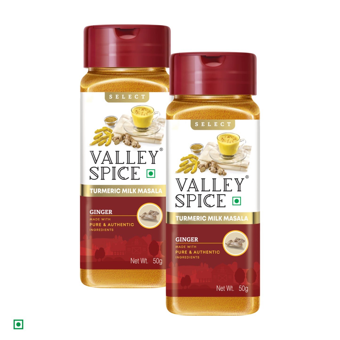 Valley Spice Turmeric Milk Masala Powder (Ginger) –50g (Pack of 2)