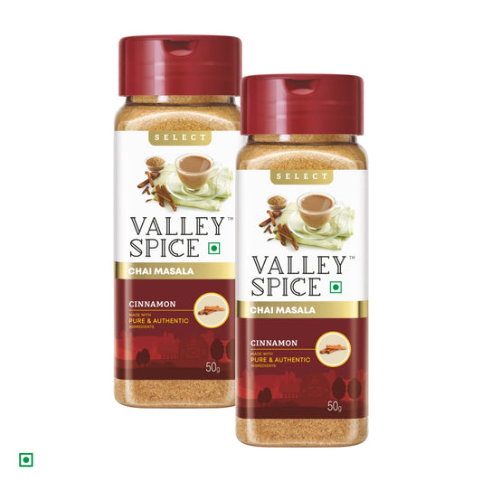 Valley Spice Cinnamon Chai Masala Powder – 50g (Pack of 2) - Jain Farm Fresh Foods Ltd