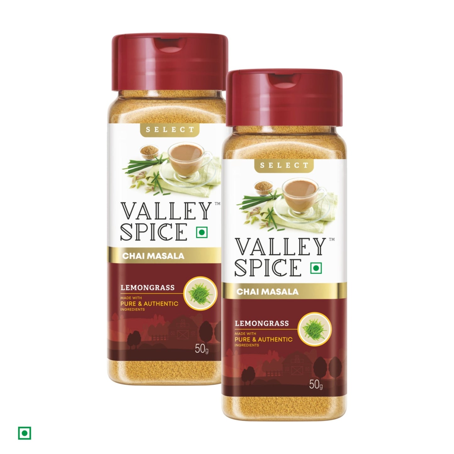 Valley Spice Lemongrass Chai Masala Powder –50g (Pack of 2) - Jain Farm Fresh Foods Ltd