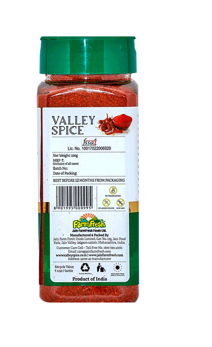 Valley Spice Red Chilli Powder (Mild & Bright) - Jain Farm Fresh Foods Ltd