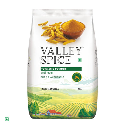 Valley Spice Turmeric Powder –1 kg |Turmeric Powder |Natural |Standee Pack - Jain Farm Fresh Foods Ltd